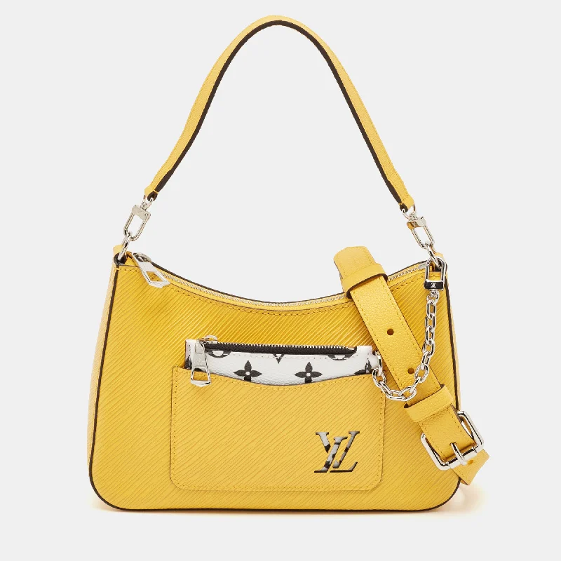 Shoulder bags with padded interiors for laptops -Louis Vuitton Jauned'or Epi Leather Marelle Bag