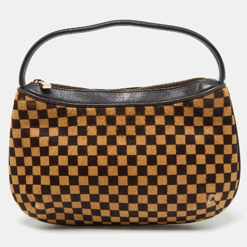 Shoulder bags with sleek leather for work -Louis Vuitton Damier Calf Hair Limited Edition Sauvage Tigre Bag