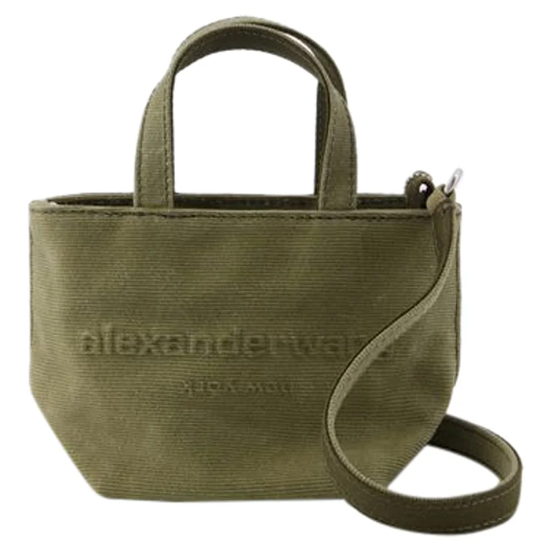 Shoulder bags with woven fabric for texture -Punch Mini Shopper Bag - Alexander Wang - Cotton - Khaki