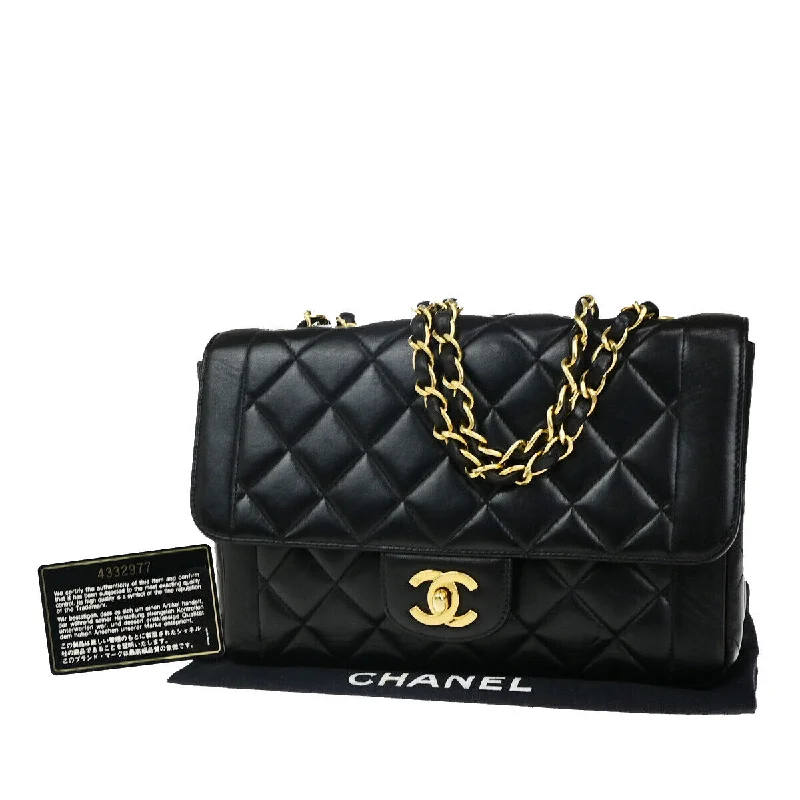 Shoulder bags with striped canvas for beach -Chanel Single Flap  Leather Shoulder Bag (Pre-Owned)