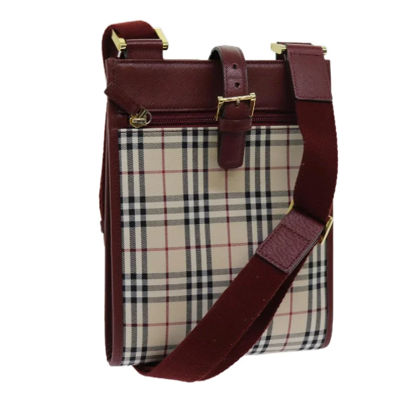 Shoulder bags with eco-friendly bamboo accents -Burberry Vintage Check  Canvas Shoulder Bag (Pre-Owned)