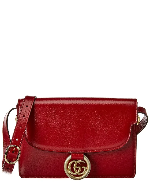 Shoulder bags with vintage clasps for nostalgia -Gucci Torchon Double G Leather Shoulder Bag