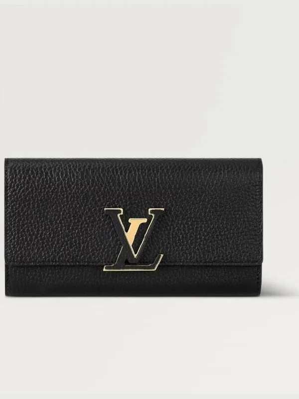 Capucines Half Long Wallet Black