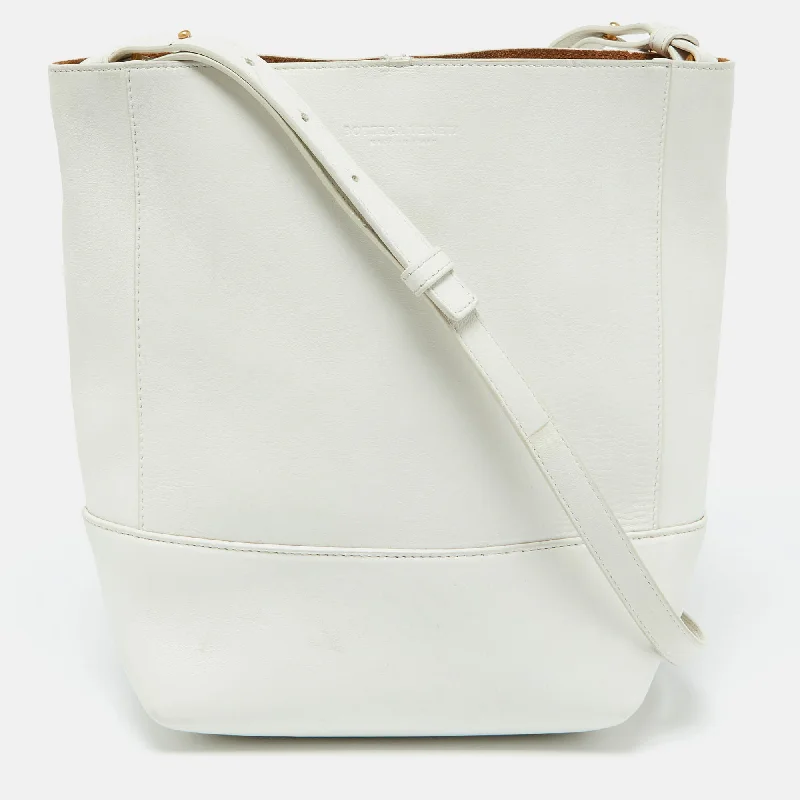 Shoulder bags with hidden pockets for security -Bottega Veneta White Leather Shoulder Bag