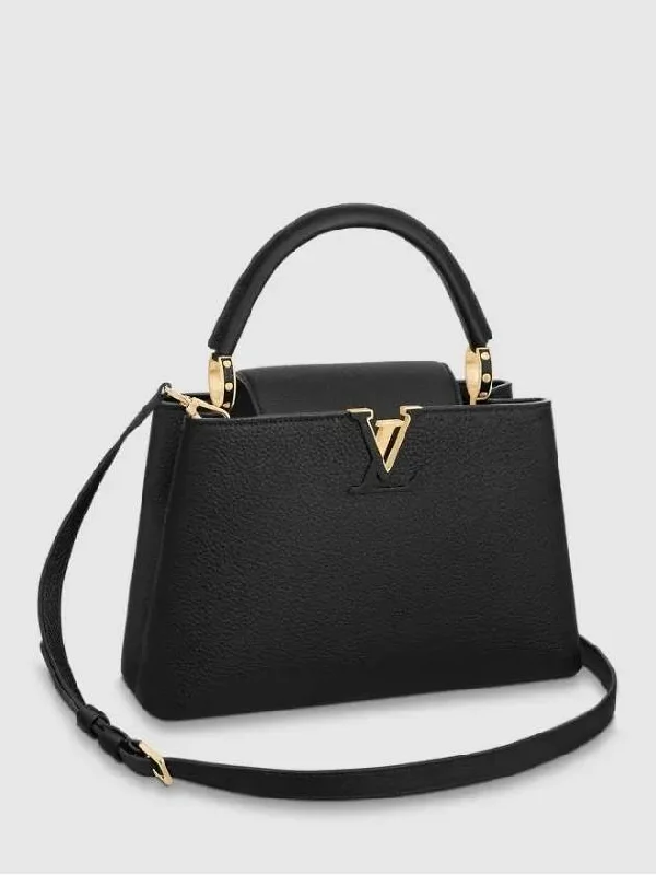 Capucine MM Taurillon Tote Bag Black