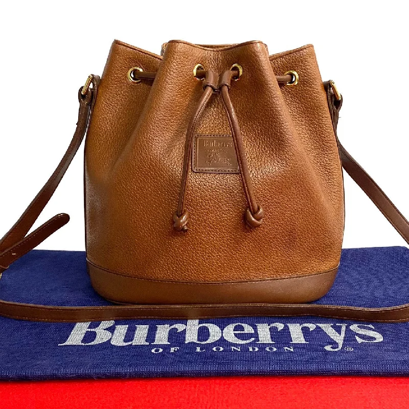 Shoulder bags with monogram designs for personalization -Burberry Vintage Leather Shadow Horse Logo Shoulder Bag