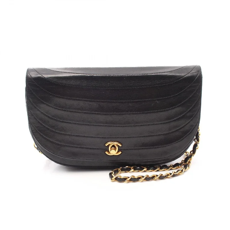 Shoulder bags with playful patterns for fun -Chanel Half Moon Lambskin Shoulder Bag