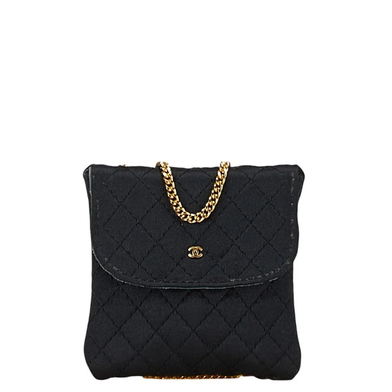 Shoulder bags with perforated details for style -Chanel Satin Matelasse Chain Shoulder Bag