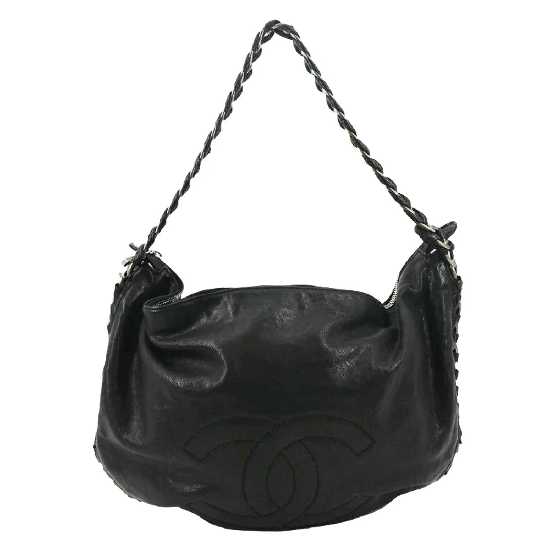 CHANEL Modern Chain Calfskin Leather Hobo Bag Black