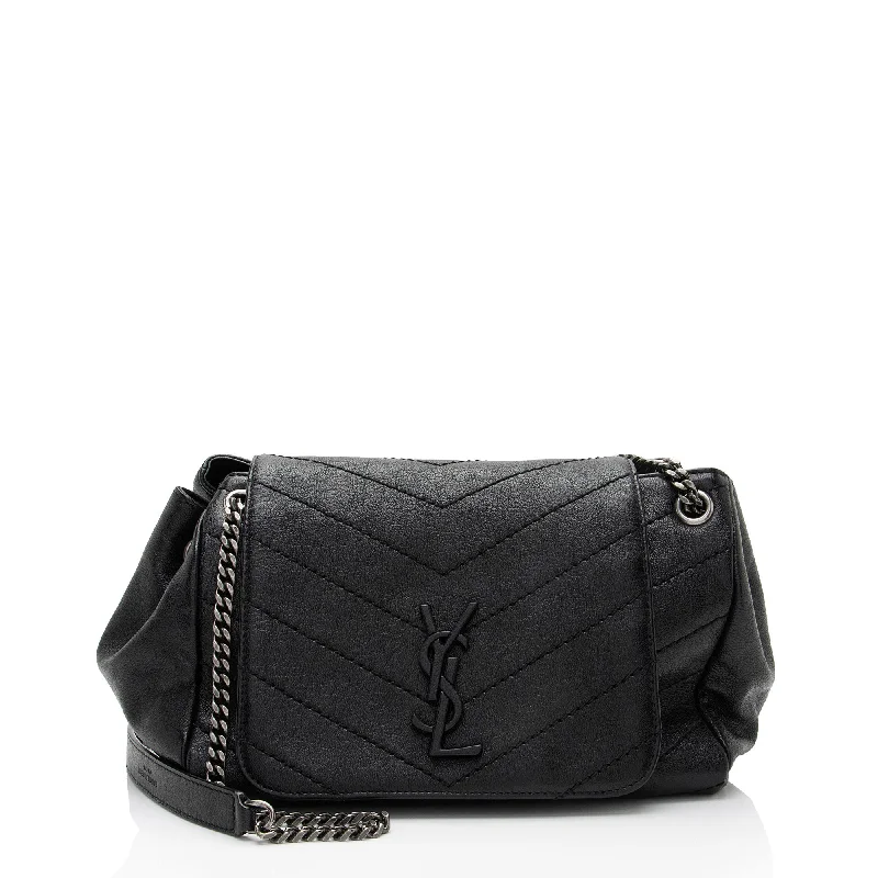 Canvas shoulder bags perfect for casual outings -Saint Laurent Lambskin Monogram Nolita Small Flap Bag