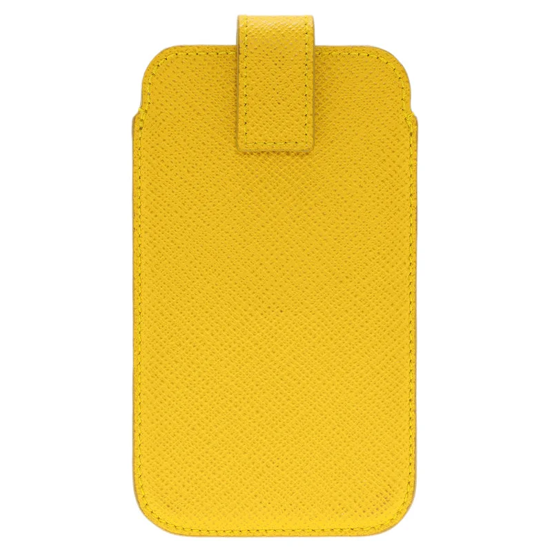 Small shoulder bags perfect for quick errands -Smythson Yellow Leather Phone Case