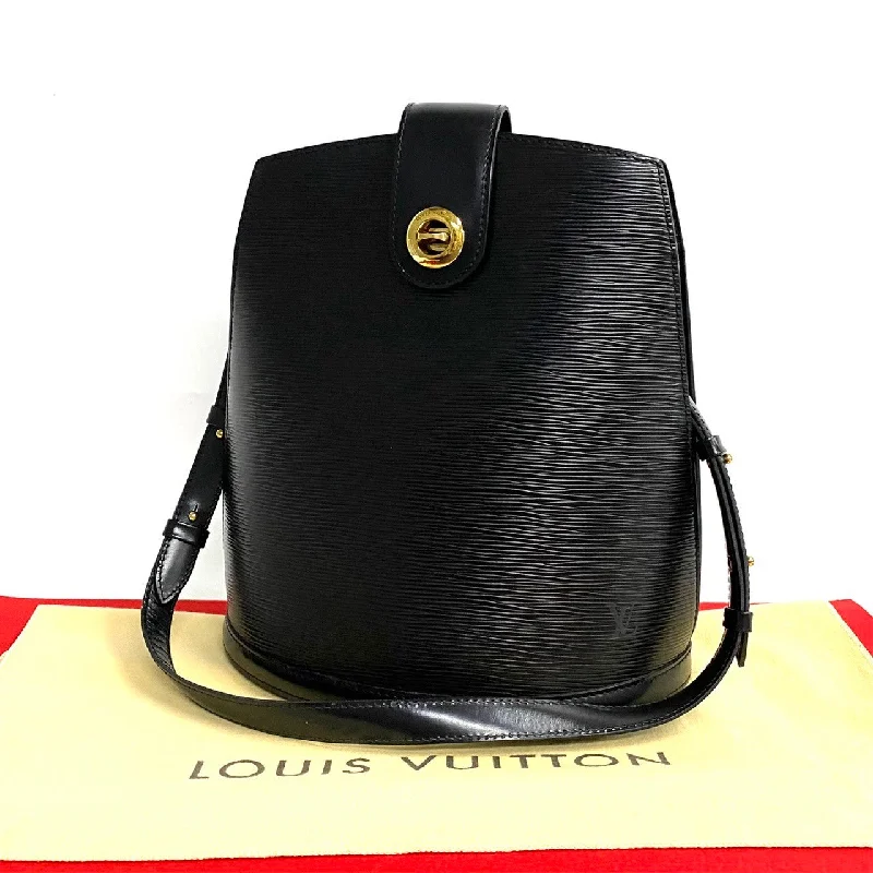 Shoulder bags with double straps for strength -Louis Vuitton Epi Leather Shoulder Bag Black