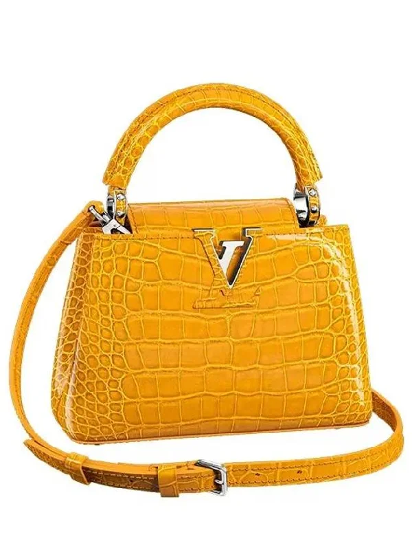 Capucine Mini Tote Bag Exotic Crocodile Bag Yellow N93372