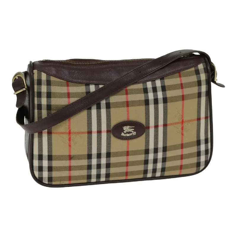 Shoulder bags with sleek zippers for closure -Burberry Nova Check  Canvas Shoulder Bag (Pre-Owned)