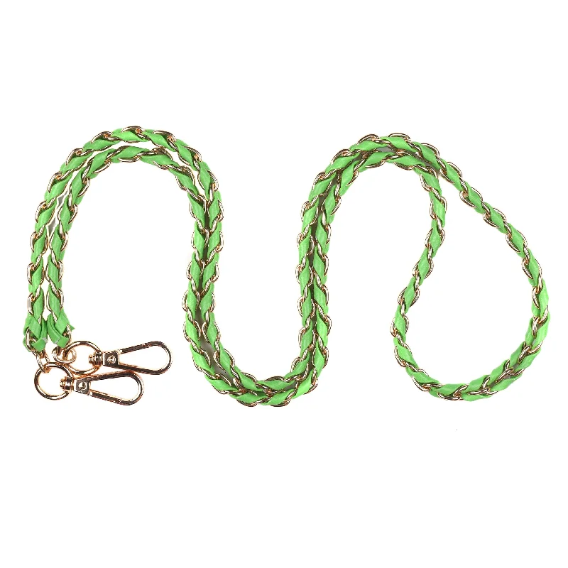 Strap Gold Chain Kelly Green Weave