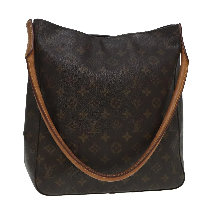 Shoulder bags with eco-friendly bamboo accents -Louis Vuitton Looping Gm  Canvas Shoulder Bag (Pre-Owned)