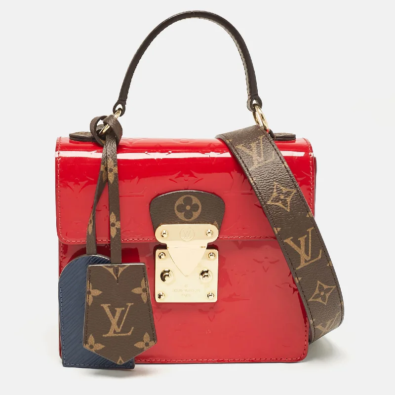 Shoulder bags with floral prints for spring -Louis Vuitton Scarlet Monogram Vernis And Epi Leather Spring Street Bag