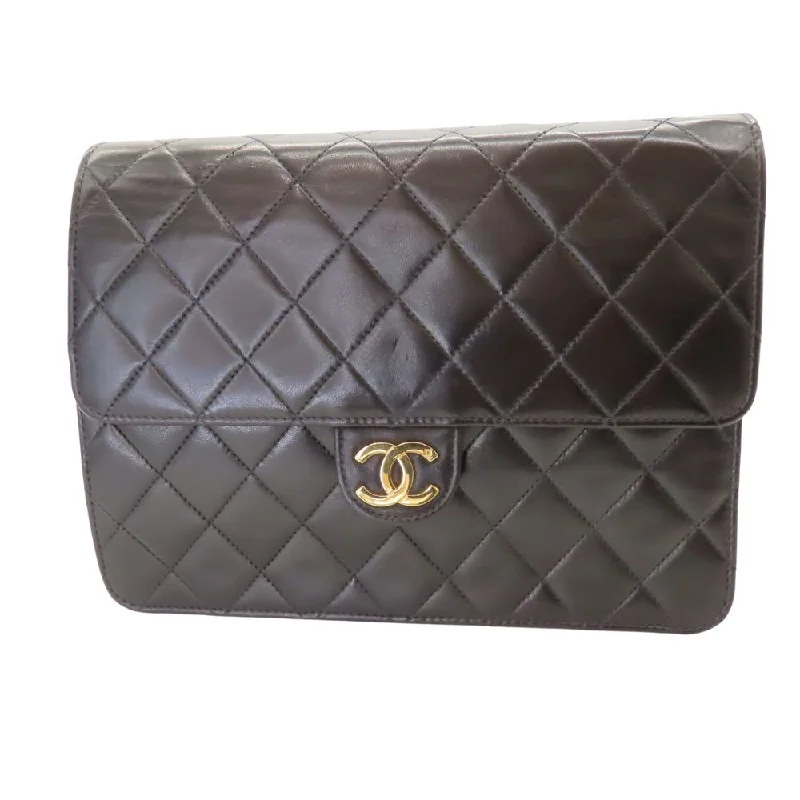 Shoulder bags with sturdy canvas for longevity -Chanel Lambskin Chain Shoulder Bag Black