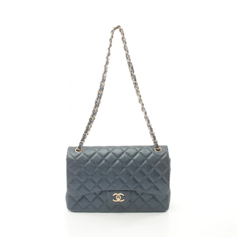 Shoulder bags with geometric patterns for modernity -Chanel Leather Grained Calfskin Large Flap Bag