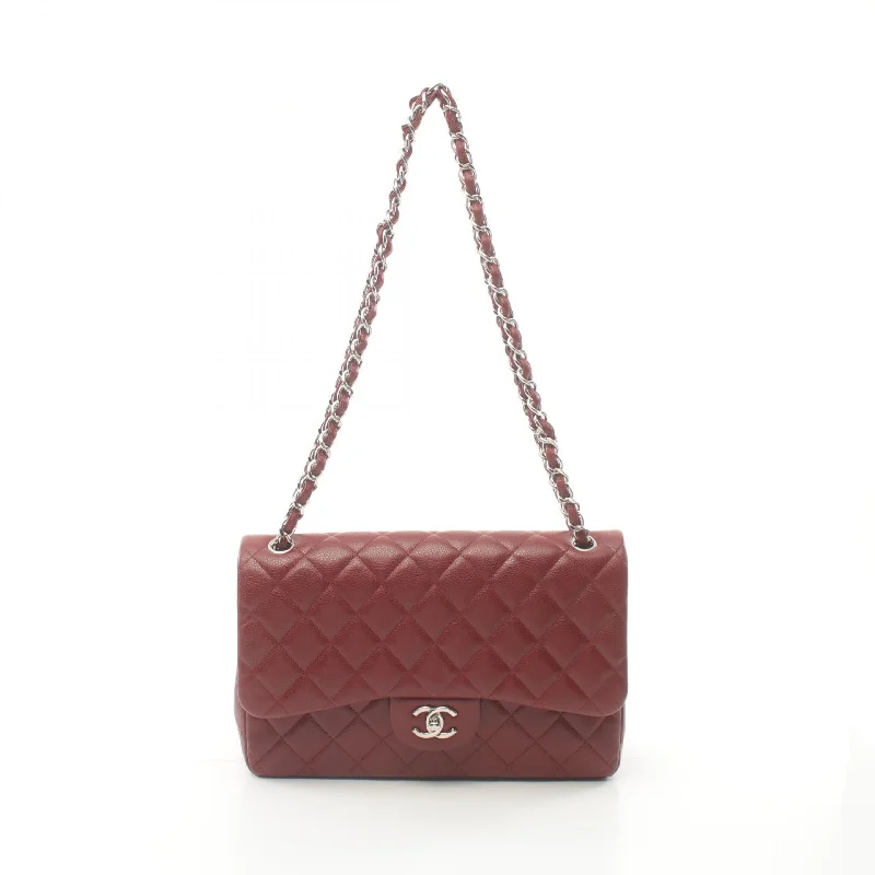 Shoulder bags with perforated details for style -Chanel Large Flap Shoulder Bag Leather