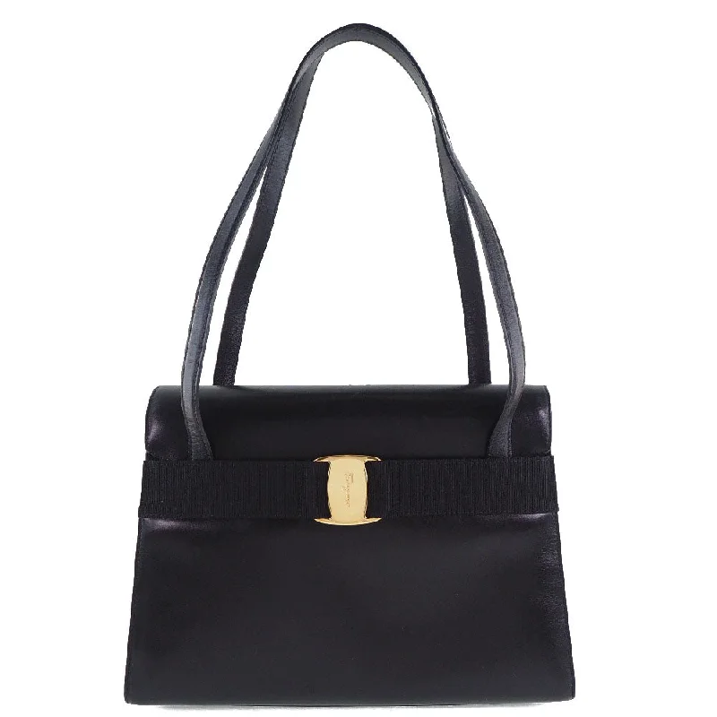 Shoulder bags with wide openings for access -Salvatore Ferragamo Vala  Pony-Style Calfskin Shoulder Bag (Pre-Owned)