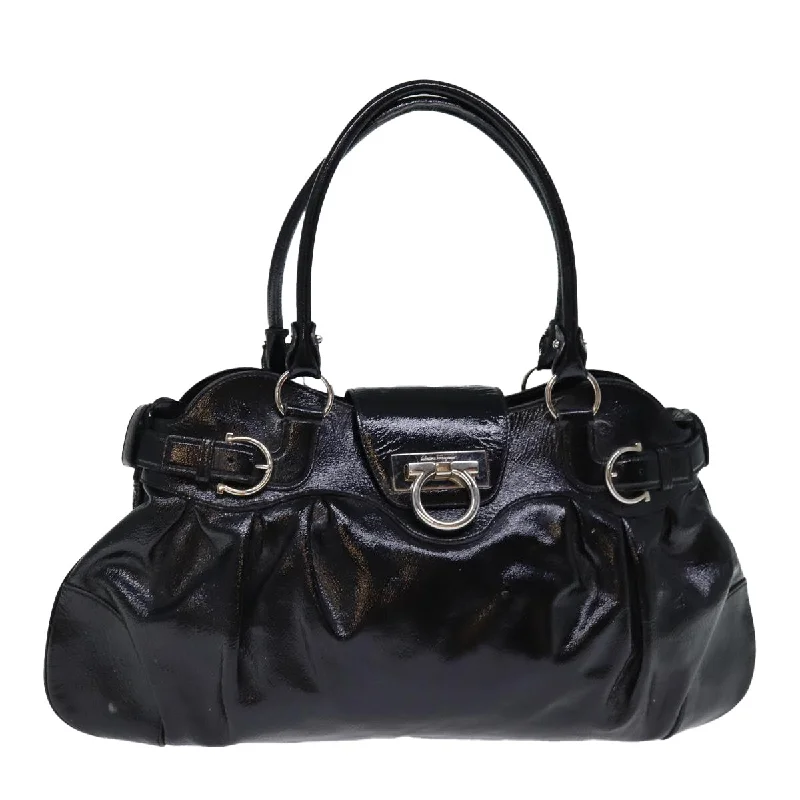 Shoulder bags with padded interiors for laptops -Salvatore Ferragamo Marisa  Patent Leather Shoulder Bag (Pre-Owned)