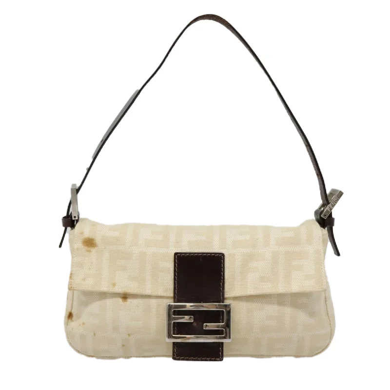 Shoulder bags with neutral leather for elegance -Fendi Mamma Baguette  Canvas Shoulder Bag (Pre-Owned)