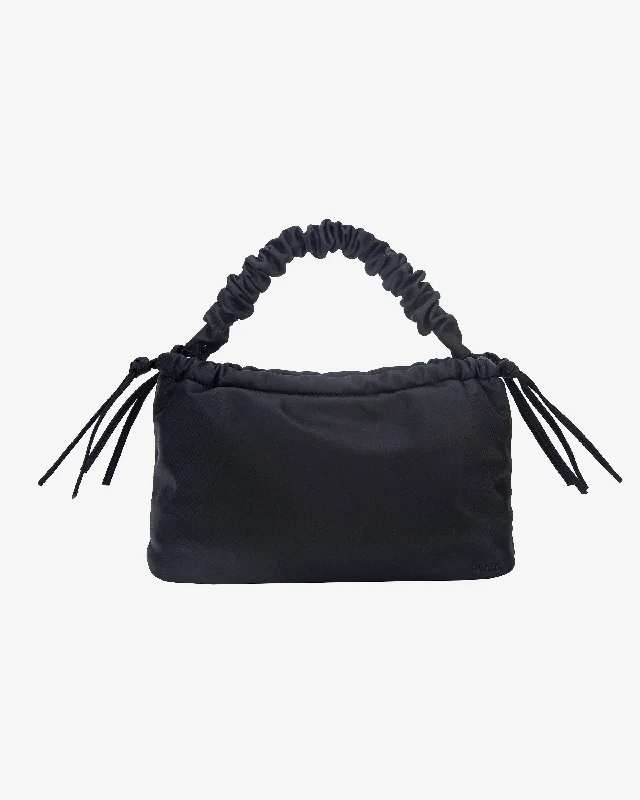 Handle bags with subtle embroidery for detail -ARCADIA TWILL - Black