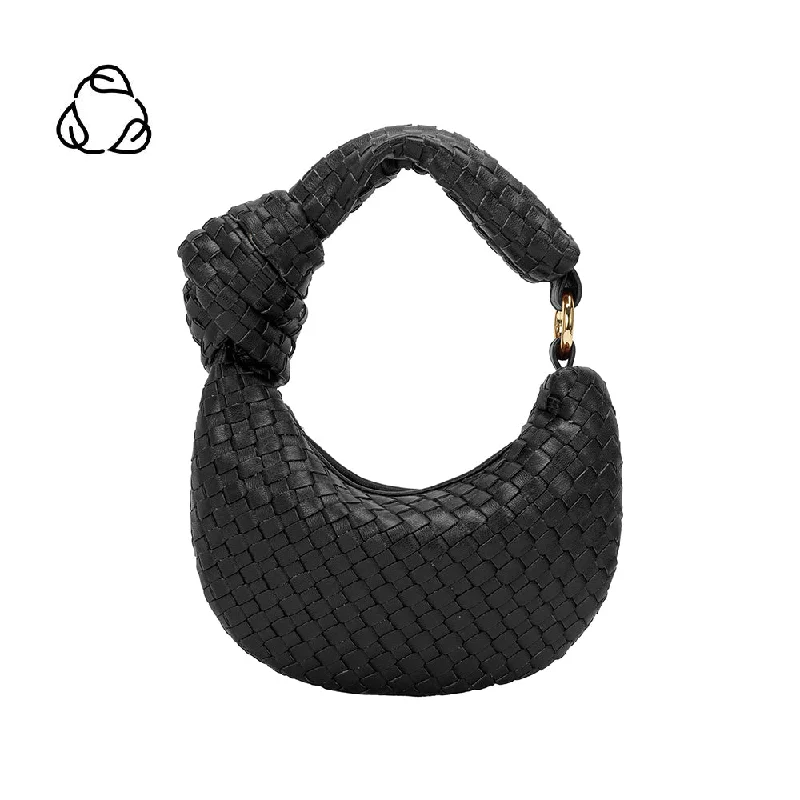 Insulated handle bags for keeping food fresh -Brigitte Black Woven Charm