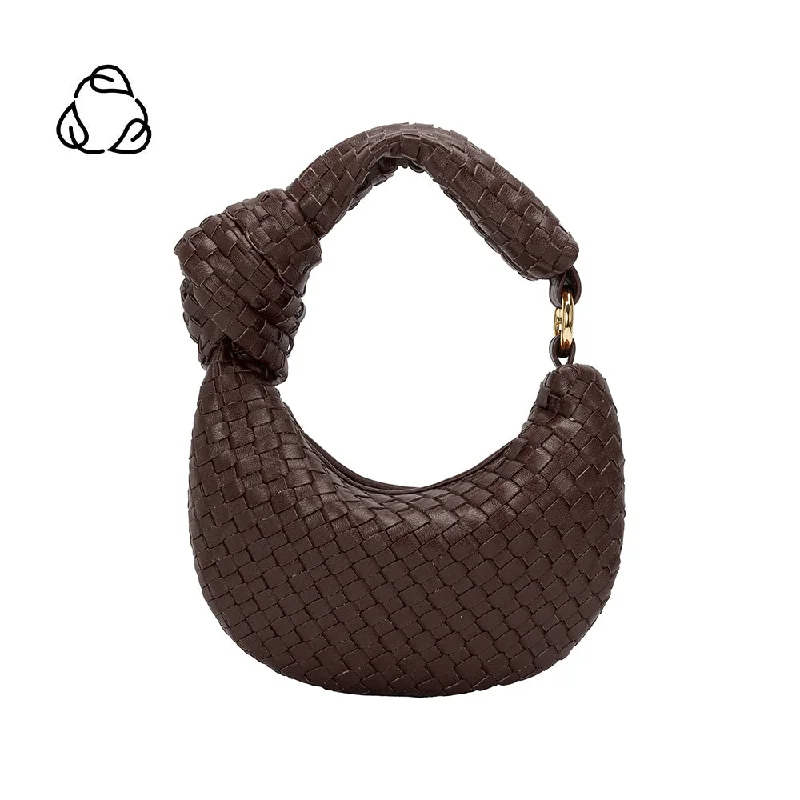 Reversible handle bags offering dual design styles -Brigitte Espresso Woven Charm