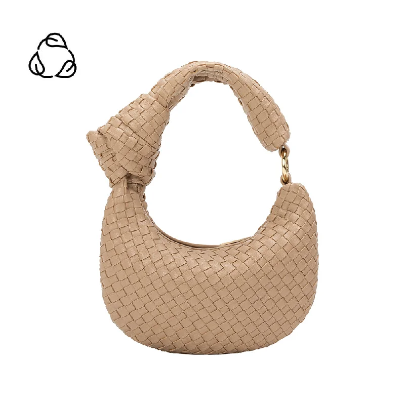 Handle bags with soft velvet for luxury -Brigitte Mushroom Woven Charm