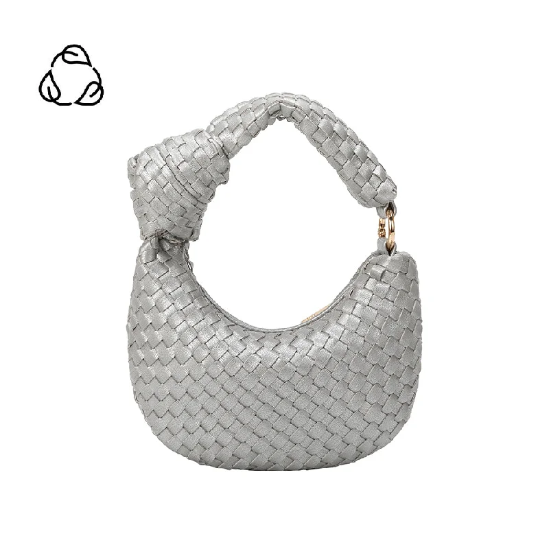 Handle bags with floral embroidery for detail -Brigitte Silver Woven Charm