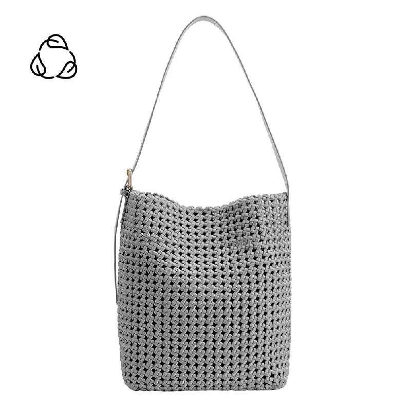 Handle bags with playful pom-poms for charm -Celine Gray Large Tote Bag