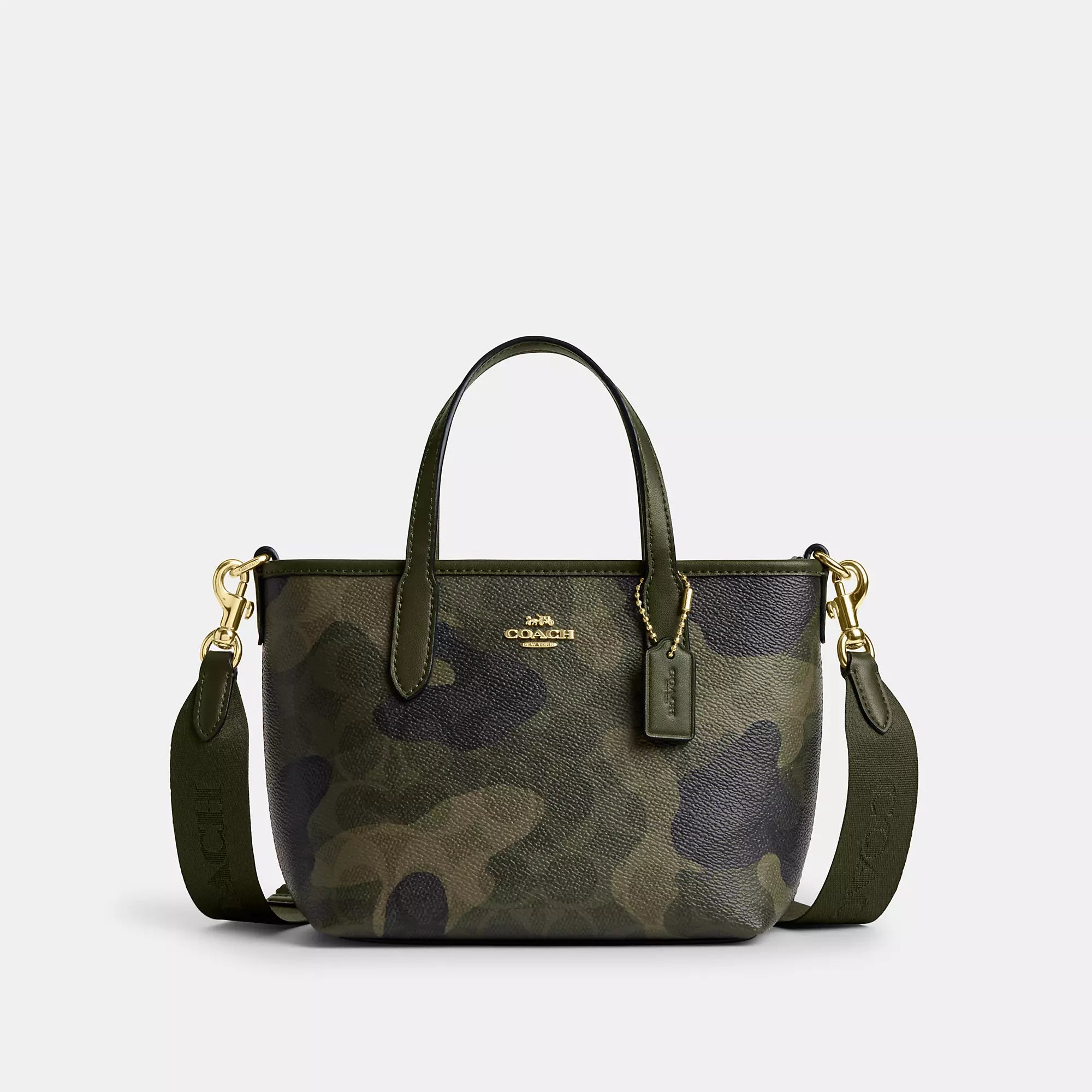 Reversible handle bags offering dual design styles -Coach Outlet City Mini Tote Bag In Signature Camo Print