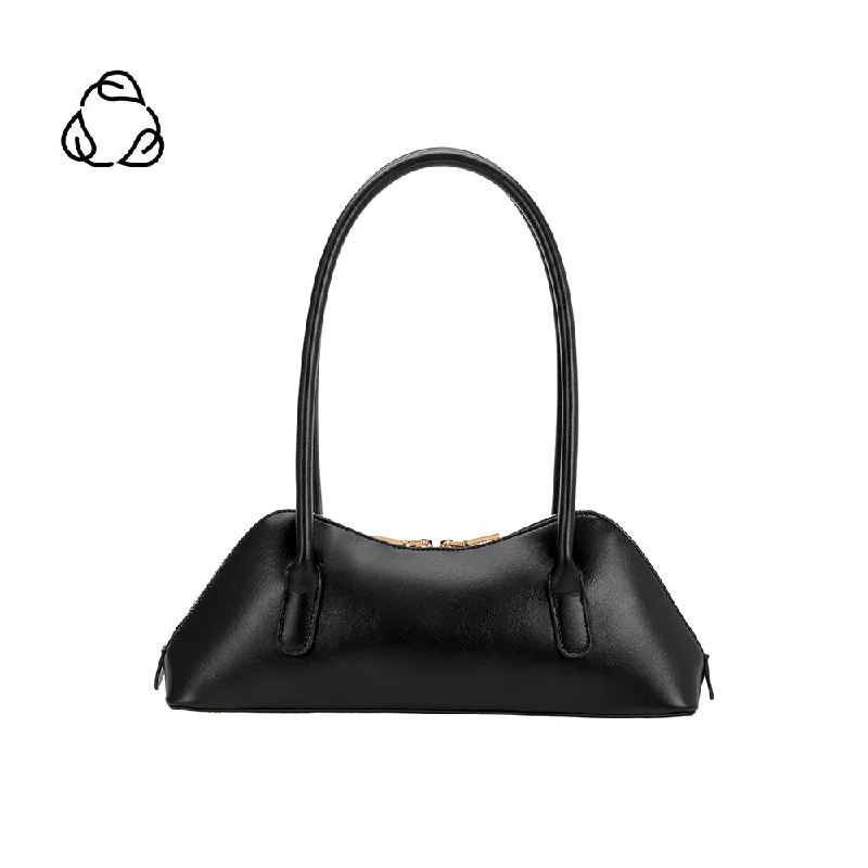 Handle bags with lightweight fabric for ease -Dakota Black Recycled Vegan Shoulder Bag