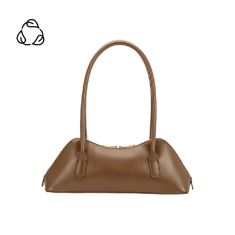 Handle bags with compact designs for portability -Dakota Taupe Recycled Vegan Shoulder Bag