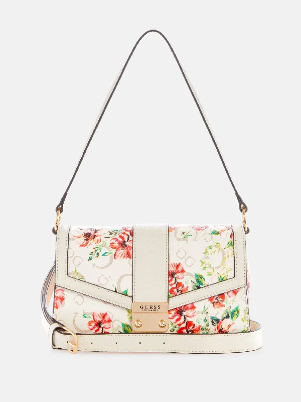 Handle bags with sleek silhouettes for fashion -Daxton Floral Shoulder Bag