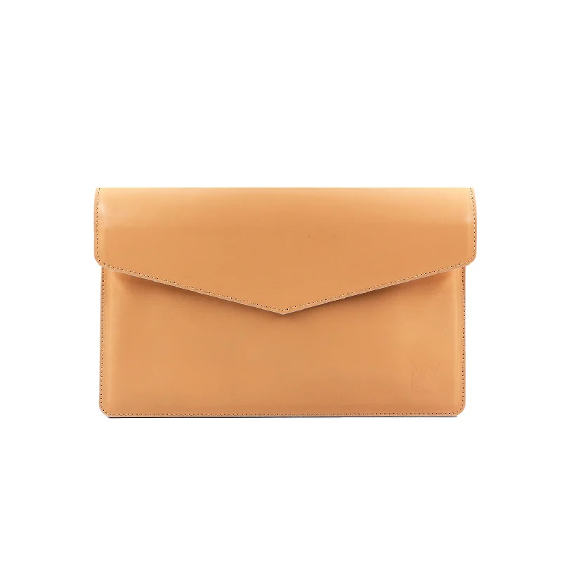 Handle bags with bold text for statements -Envelope clutch