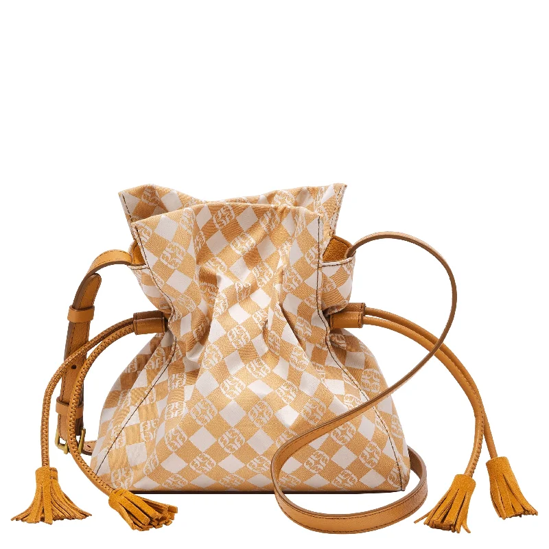 Handle bags with double handles for strength -Fossil Women's Rayna Jacquard Drawstring Crossbody