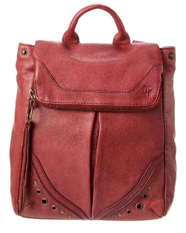 Handle bags with sleek black for elegance -Frye Zuri Leather Backpack