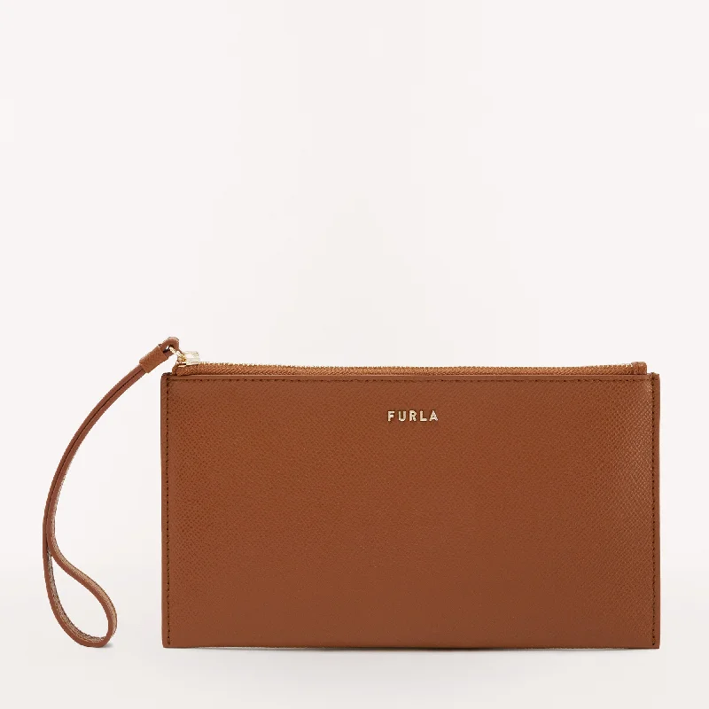 Handle bags with elegant gold-tone hardware -Furla Classic Envelope Xl Brown