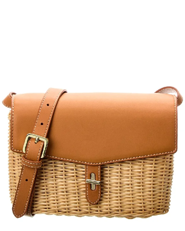 Vegan leather handle bags for eco-friendly chic -J.McLaughlin Rivington Straw & Leather Crossbody