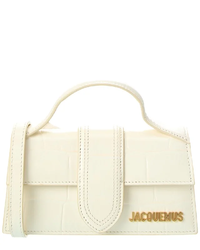 Handle bags with vegan suede for softness -Jacquemus Le Bambino Small Croc-Embossed Leather Shoulder Bag