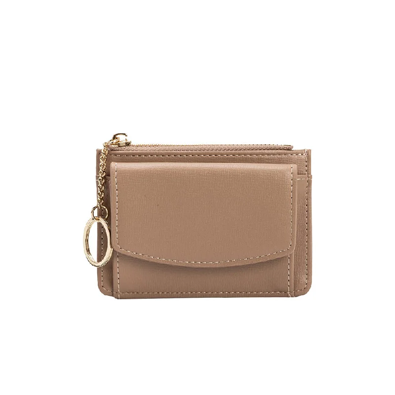 Handle bags with laptop sleeves for work -Kara Nude Vegan Card Case Wallet