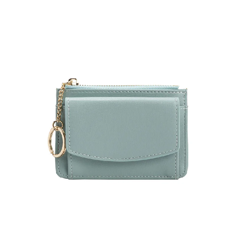 Handle bags with zipper tops for security -Kara Sky Vegan Card Case Wallet