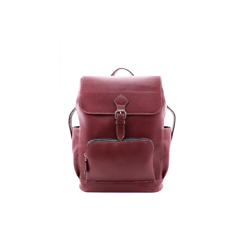 Handle bags with sleek leather for work -Leather Backpack