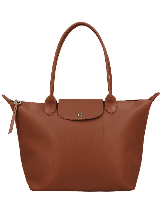 Handle bags with eco-friendly bamboo handles -Longchamp Le Pliage City Canvas Long Handle Tote