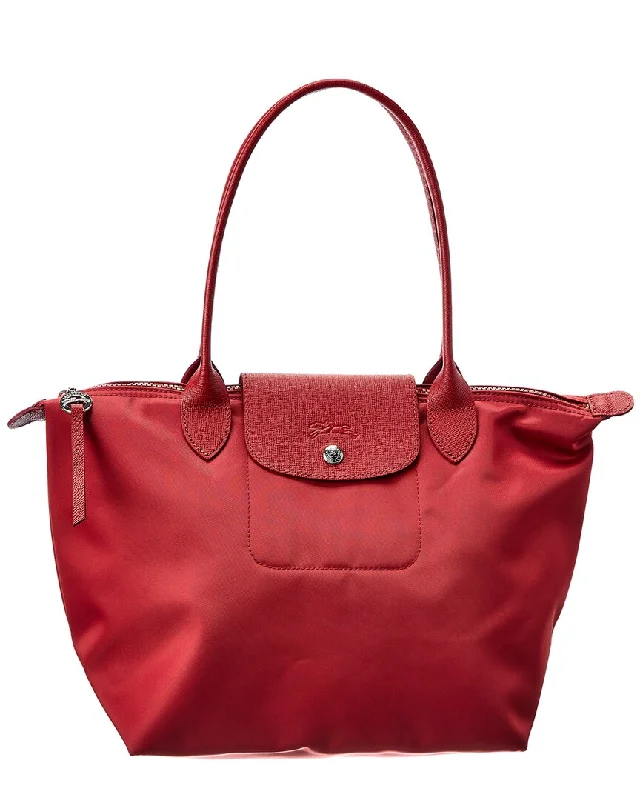 Handle bags with drawstring accents for style -Longchamp Le Pliage Neo Small Nylon Long Handle Tote