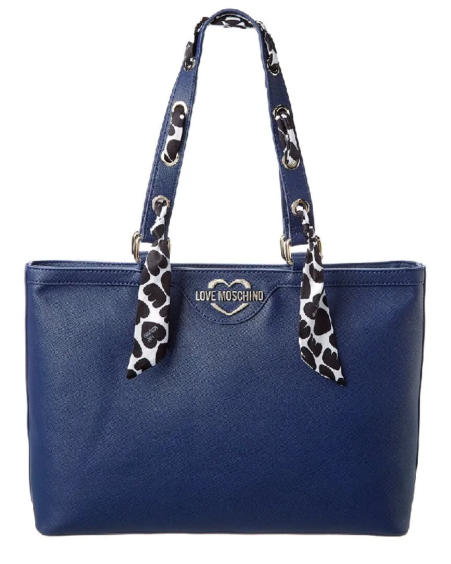 Reversible handle bags offering dual design styles -Love Moschino Scarf Tote