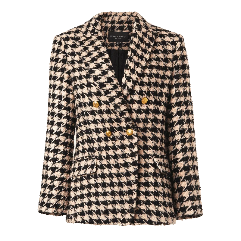 Handle bags with sleek leather for work -Madison Houndstooth Blazer